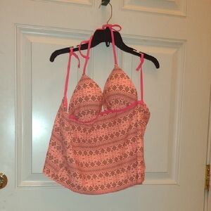 Hula Honey Pink Geometric Swim Top